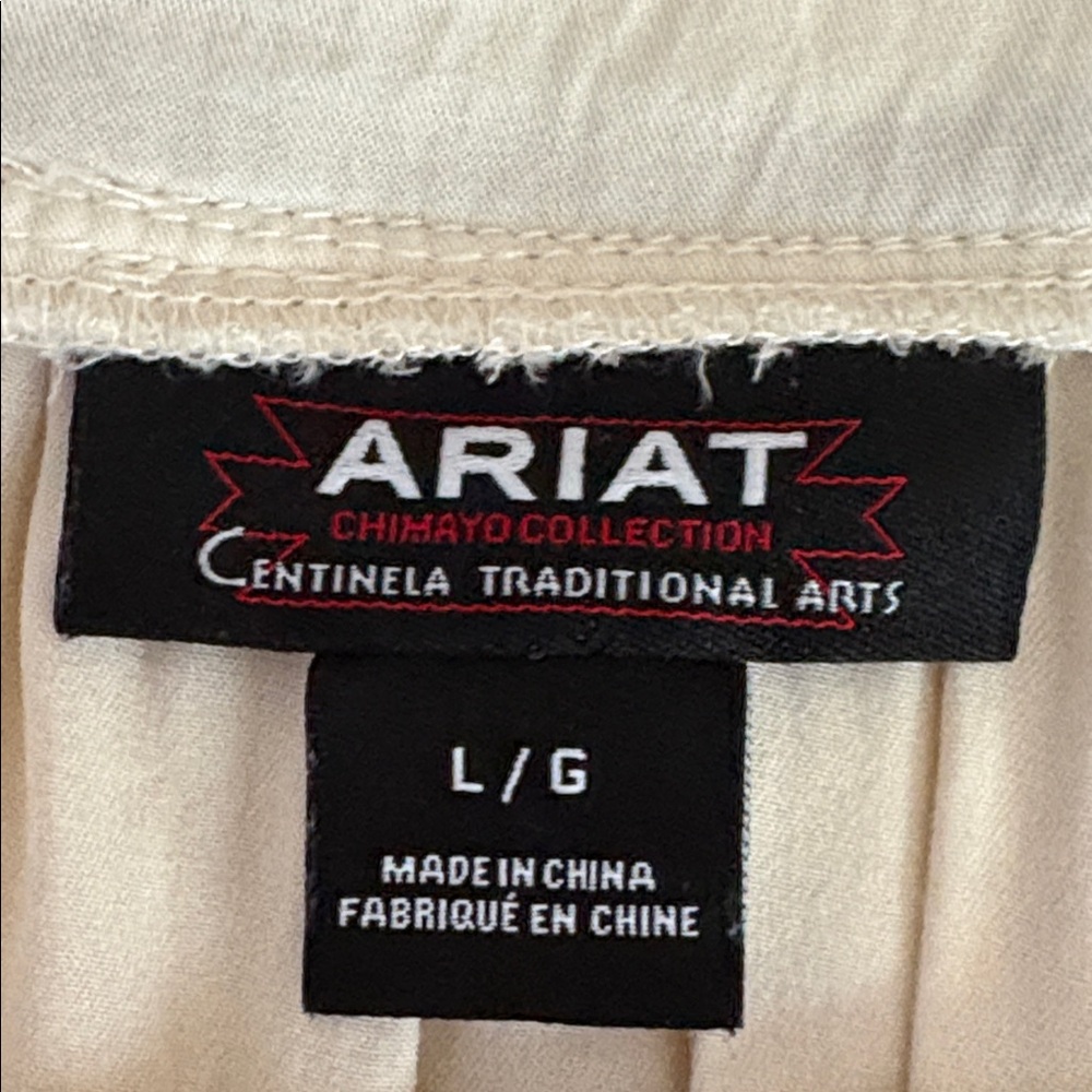 Ariat Chimayo Jacquard Embroidered Peplum Top in Buttercream - Size Large - Picture 5 of 8